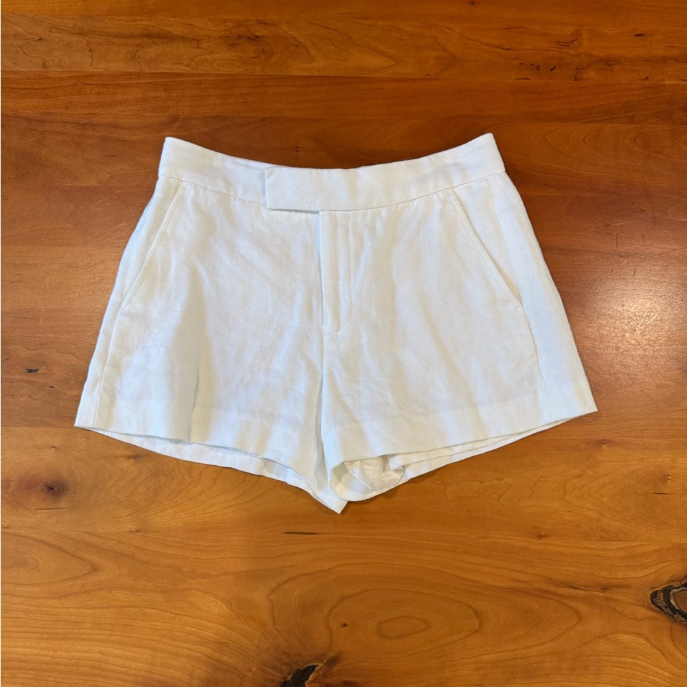 Ralph Lauren White Linen Tailored Shorts with Silk Lining